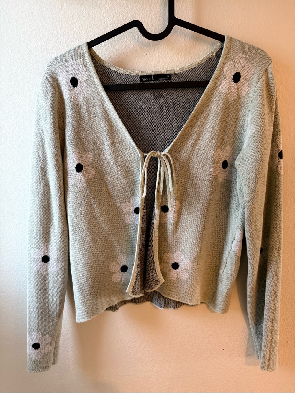 Tie-Front Cardigan - Sage Green Floral